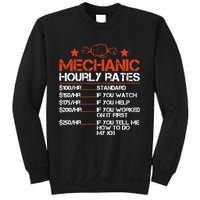 Funny Mechanic Hourly Rate Labor Rates Costume Sweatshirt