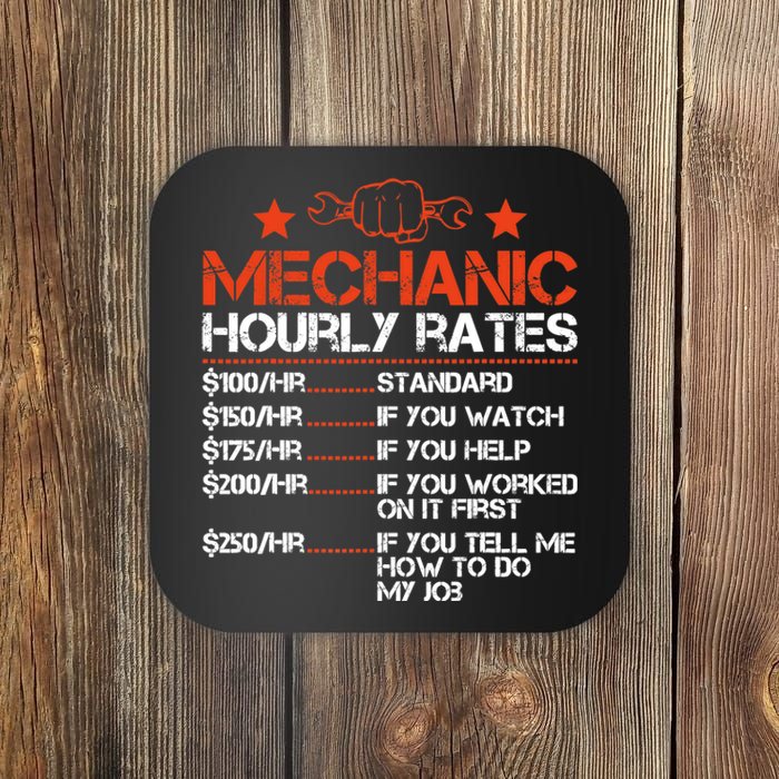 Funny Mechanic Hourly Rate Labor Rates Costume Coaster