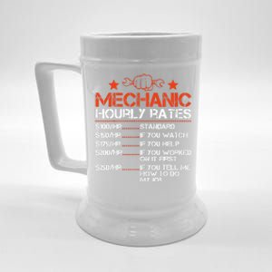 Funny Mechanic Hourly Rate Labor Rates Costume Beer Stein