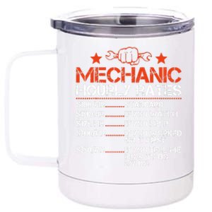 Funny Mechanic Hourly Rate Labor Rates Costume 12 oz Stainless Steel Tumbler Cup