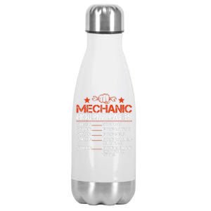 Funny Mechanic Hourly Rate Labor Rates Costume Stainless Steel Insulated Water Bottle