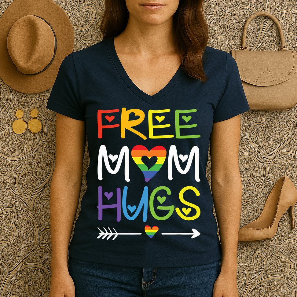 Free Mom Hugs Women's V-Neck T-Shirt