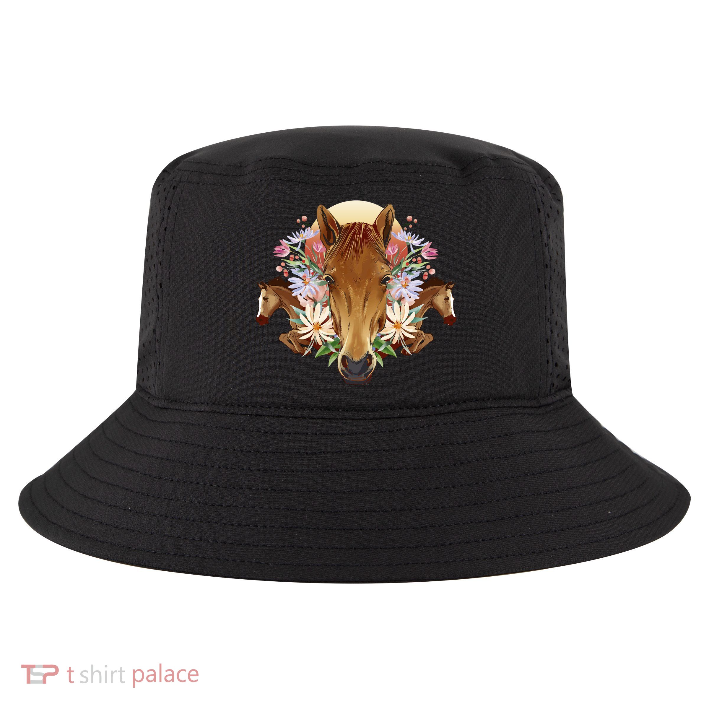 Floral Multi Horse Cool Comfort Performance Bucket Hat