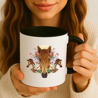 Floral Multi Horse Mug