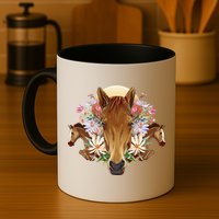 Floral Multi Horse Mug