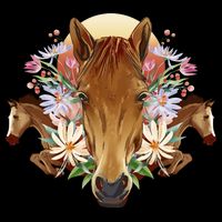 Floral Multi Horse Mug