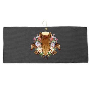 Floral Multi Horse Large Microfiber Waffle Golf Towel