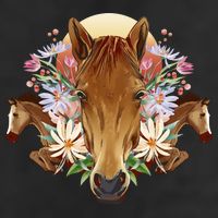 Floral Multi Horse Hat