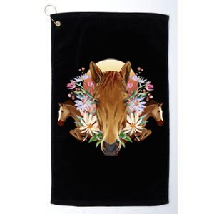 Floral Multi Horse Platinum Collection Golf Towel