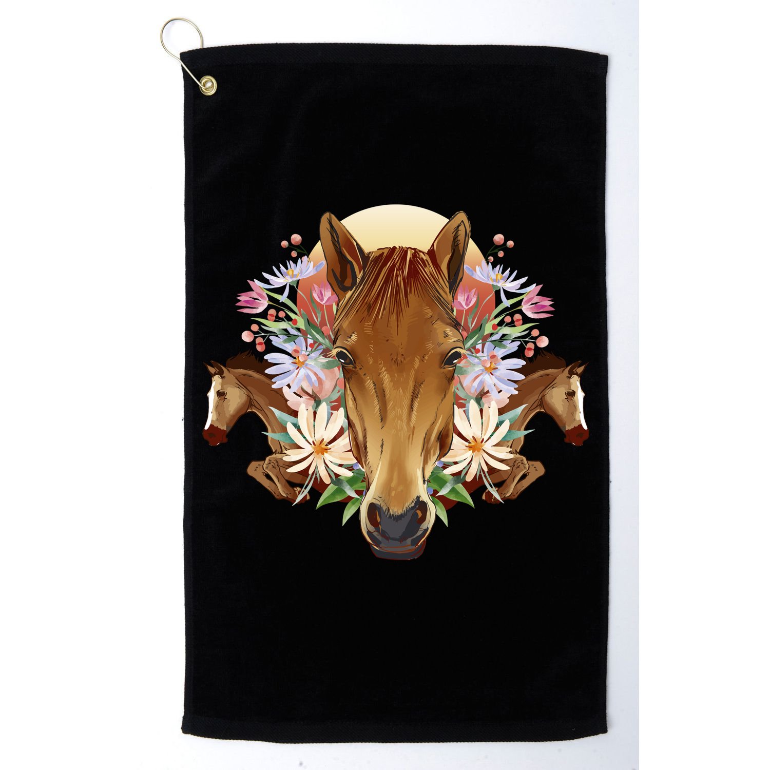 Floral Multi Horse Golf Towel