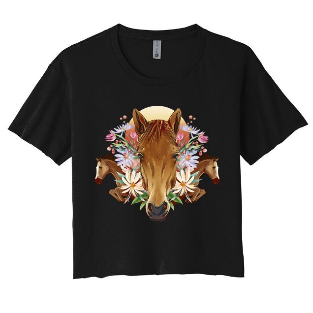 Floral Multi Horse Crop Top