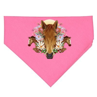 Floral Multi Horse USA-Made Doggie Bandana