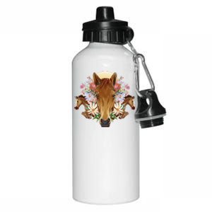 Floral Multi Horse Aluminum Water Bottle