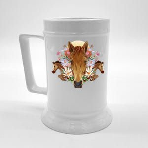 Floral Multi Horse Beer Stein