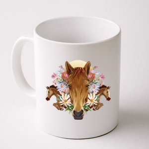 Floral Multi Horse Coffee Mug