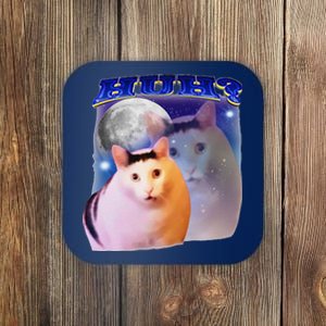 Funny Meme Huh Cat Coaster