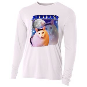 Funny Meme Huh Cat Cooling Performance Long Sleeve Crew