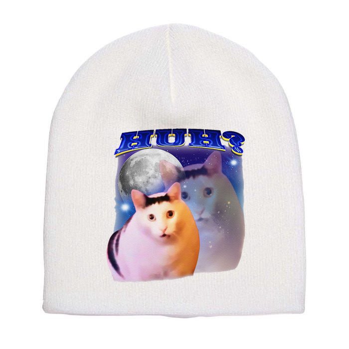 Funny Meme Huh Cat Short Acrylic Beanie