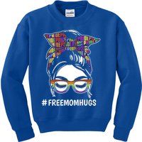 Free Mom Hugs Flag Lgbt Messy Bun Pride Rainbow Flag Funny Gift Kids Sweatshirt