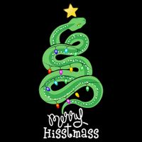 Funny Merry Hisstmass Python Snake Merry Christmas Tree Drawstring Bag