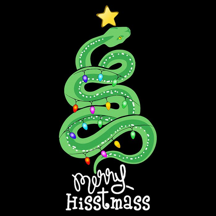 Funny Merry Hisstmass Python Snake Merry Christmas Tree Drawstring Bag