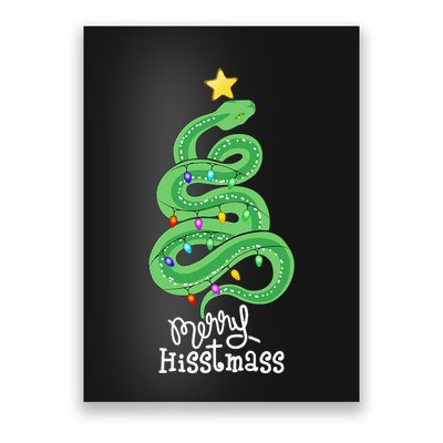 Funny Merry Hisstmass Python Snake Merry Christmas Tree Poster