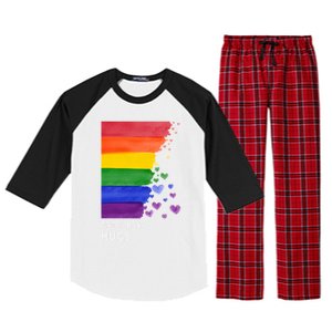 Free Mom Hugs Pride Mom Lgbt Gift Raglan Sleeve Pajama Set