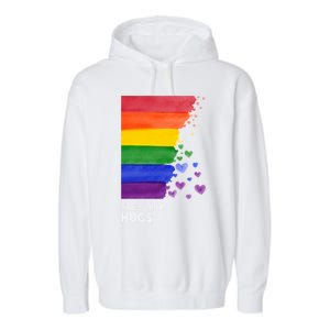 Free Mom Hugs Pride Mom Lgbt Gift Garment-Dyed Fleece Hoodie