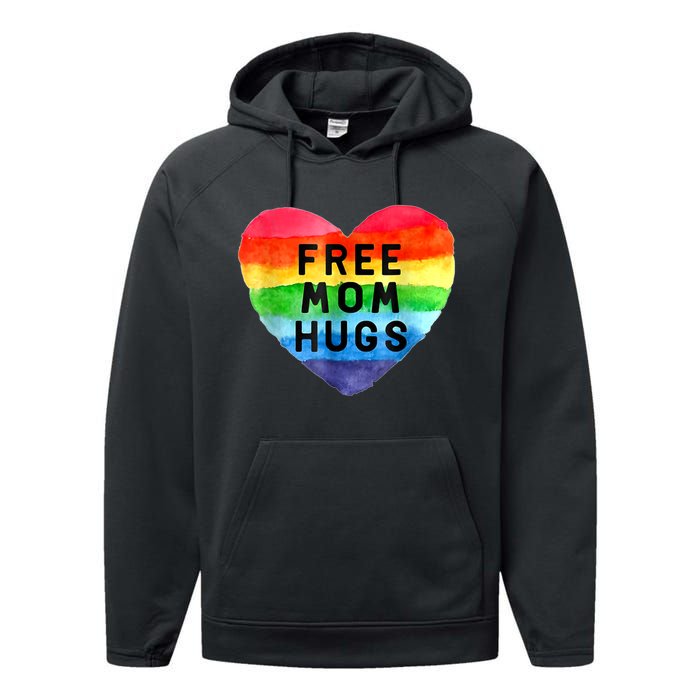 Free Mom Hugs , Free Mom Hugs Inclusive Pride LGBTQIA Performance Fleece Hoodie