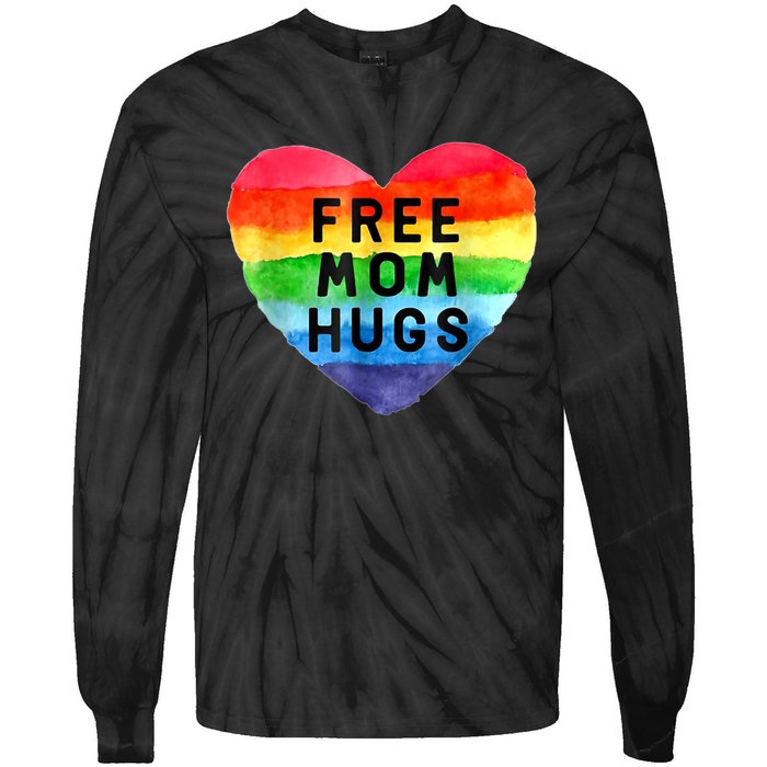 Free Mom Hugs , Free Mom Hugs Inclusive Pride LGBTQIA Tie-Dye Long Sleeve Shirt