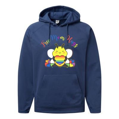 Free Mom Hugs Lgbt Mom Lgbt Pride Lgbt Awareness Monthgay Funny Gift Performance Fleece Hoodie