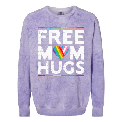 Free Mom Hugs Lgbt Pride Parades Rainbow Colorblast Crewneck Sweatshirt