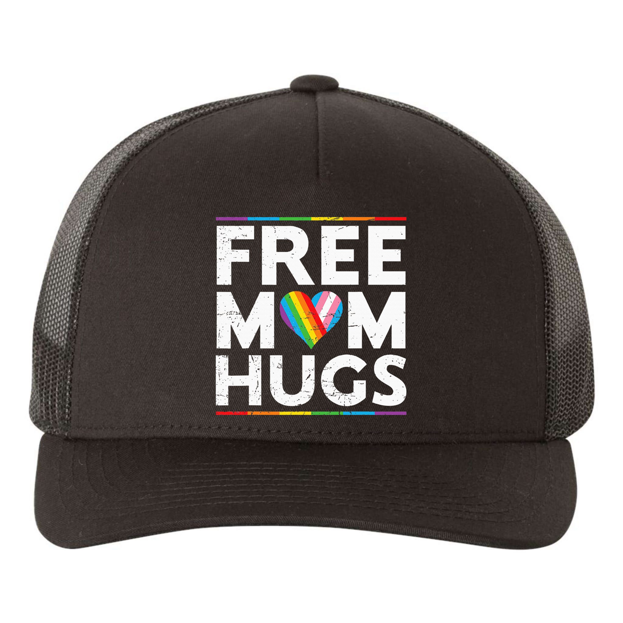 Free Mom Hugs Lgbt Pride Parades Rainbow Yupoong Adult 5-Panel Trucker Hat