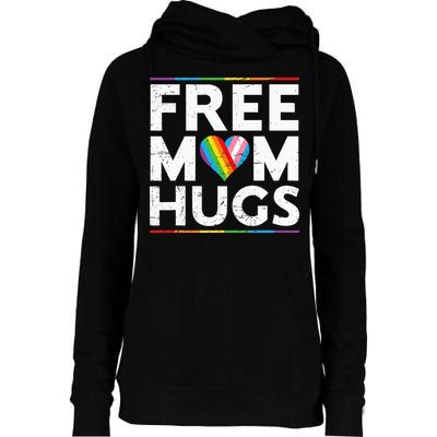 Free Mom Hugs Lgbt Pride Parades Rainbow Womens Funnel Neck Pullover Hood