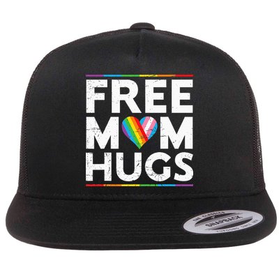 Free Mom Hugs Lgbt Pride Parades Rainbow Flatbill Hat