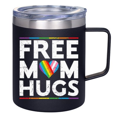 Free Mom Hugs Lgbt Pride Parades Rainbow 12oz Stainless Steel Coffee Mug