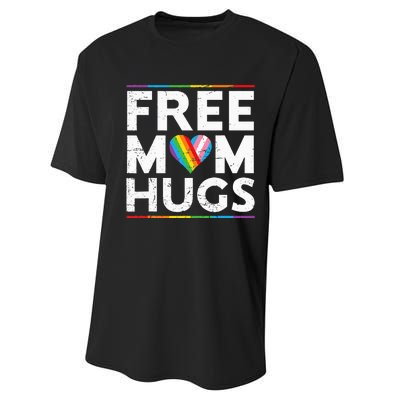 Free Mom Hugs Lgbt Pride Parades Rainbow Performance Sprint T-Shirt