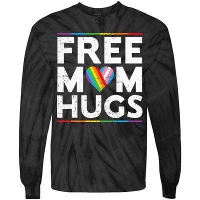 Free Mom Hugs Lgbt Pride Parades Rainbow Tie-Dye Long Sleeve Shirt