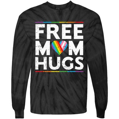 Free Mom Hugs Lgbt Pride Parades Rainbow Tie-Dye Long Sleeve Shirt