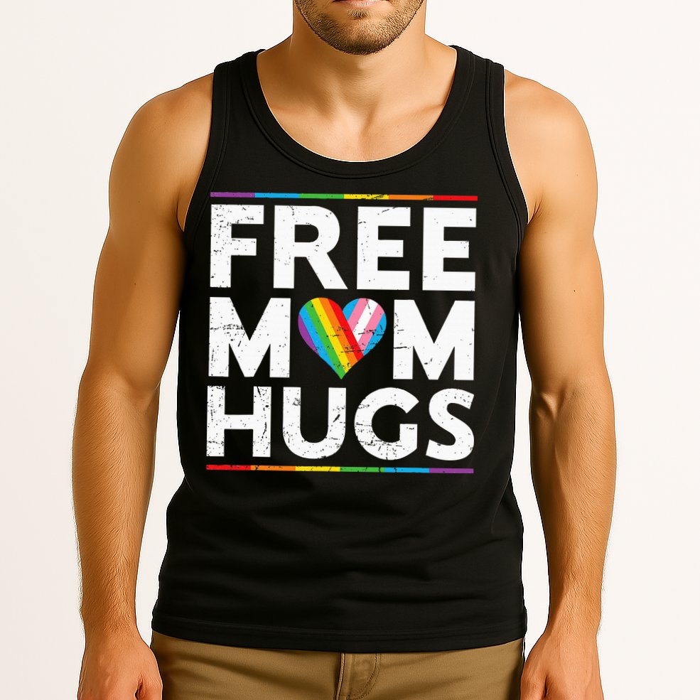 Free Mom Hugs Lgbt Pride Parades Rainbow Tank Top
