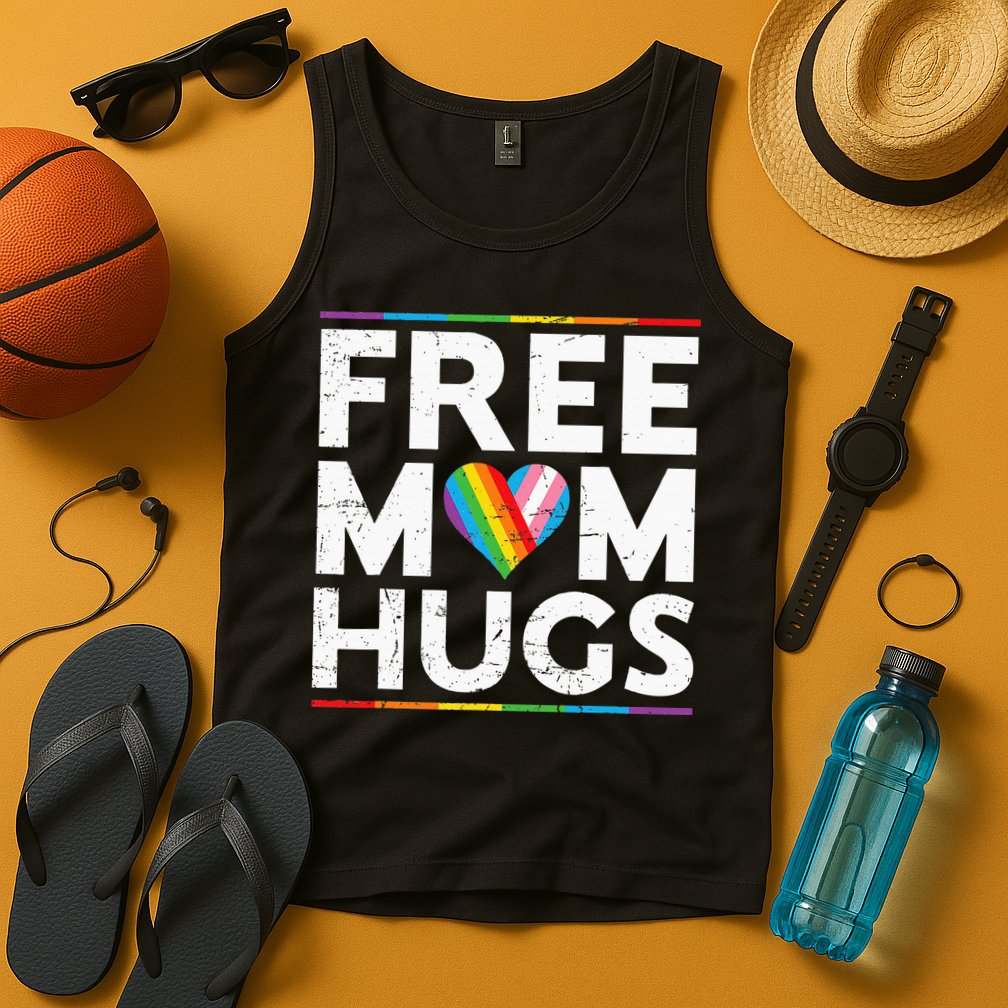 Free Mom Hugs Lgbt Pride Parades Rainbow Tank Top