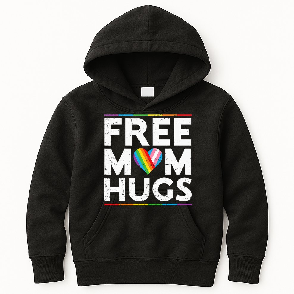 Free Mom Hugs Lgbt Pride Parades Rainbow Kids Hoodie