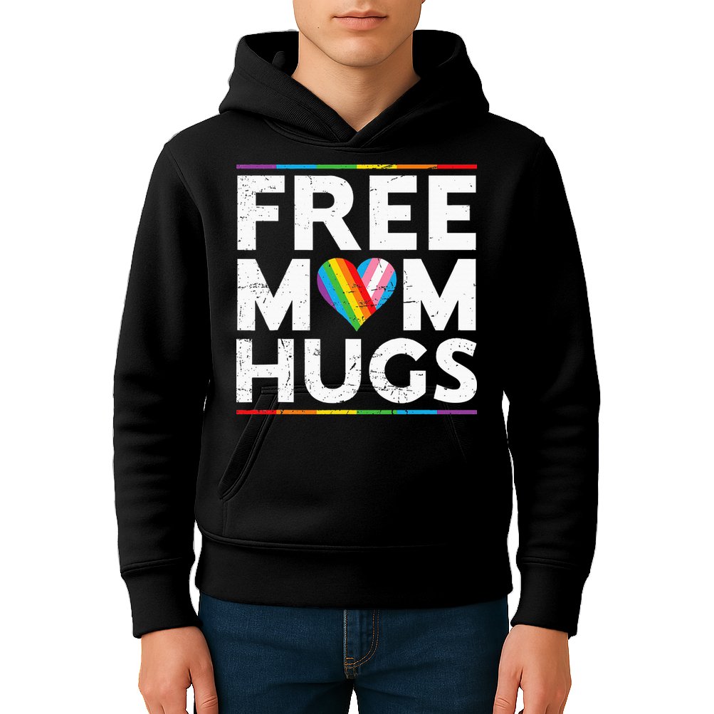 Free Mom Hugs Lgbt Pride Parades Rainbow Kids Hoodie