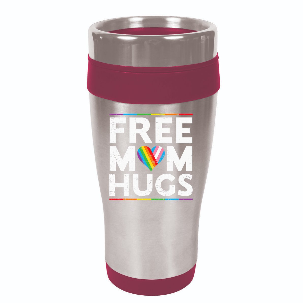 Free Mom Hugs Lgbt Pride Parades Rainbow 16oz Travel Tumbler