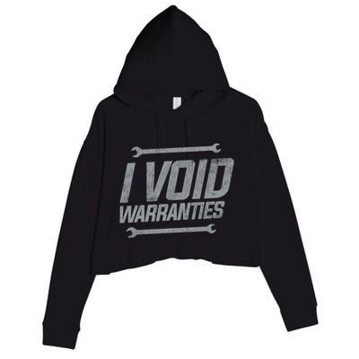 Funny MECHANICS I Void Warranties Wrench Garage Hoodie Crop Fleece Hoodie