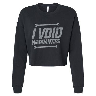 Funny MECHANICS I Void Warranties Wrench Garage Hoodie Cropped Pullover Crew