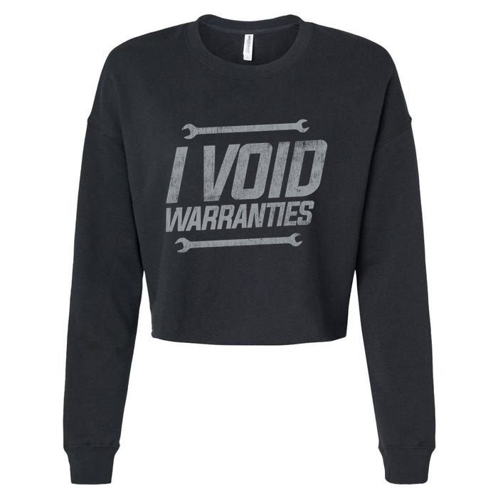 Funny MECHANICS I Void Warranties Wrench Garage Hoodie Cropped Pullover Crew
