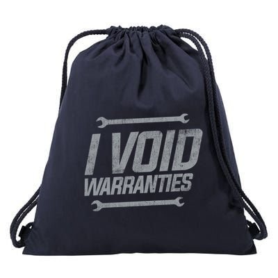 Funny MECHANICS I Void Warranties Wrench Garage Hoodie Drawstring Bag