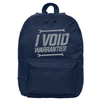 Funny MECHANICS I Void Warranties Wrench Garage Hoodie 16 in Basic Backpack