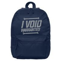 Funny MECHANICS I Void Warranties Wrench Garage Hoodie 16 in Basic Backpack